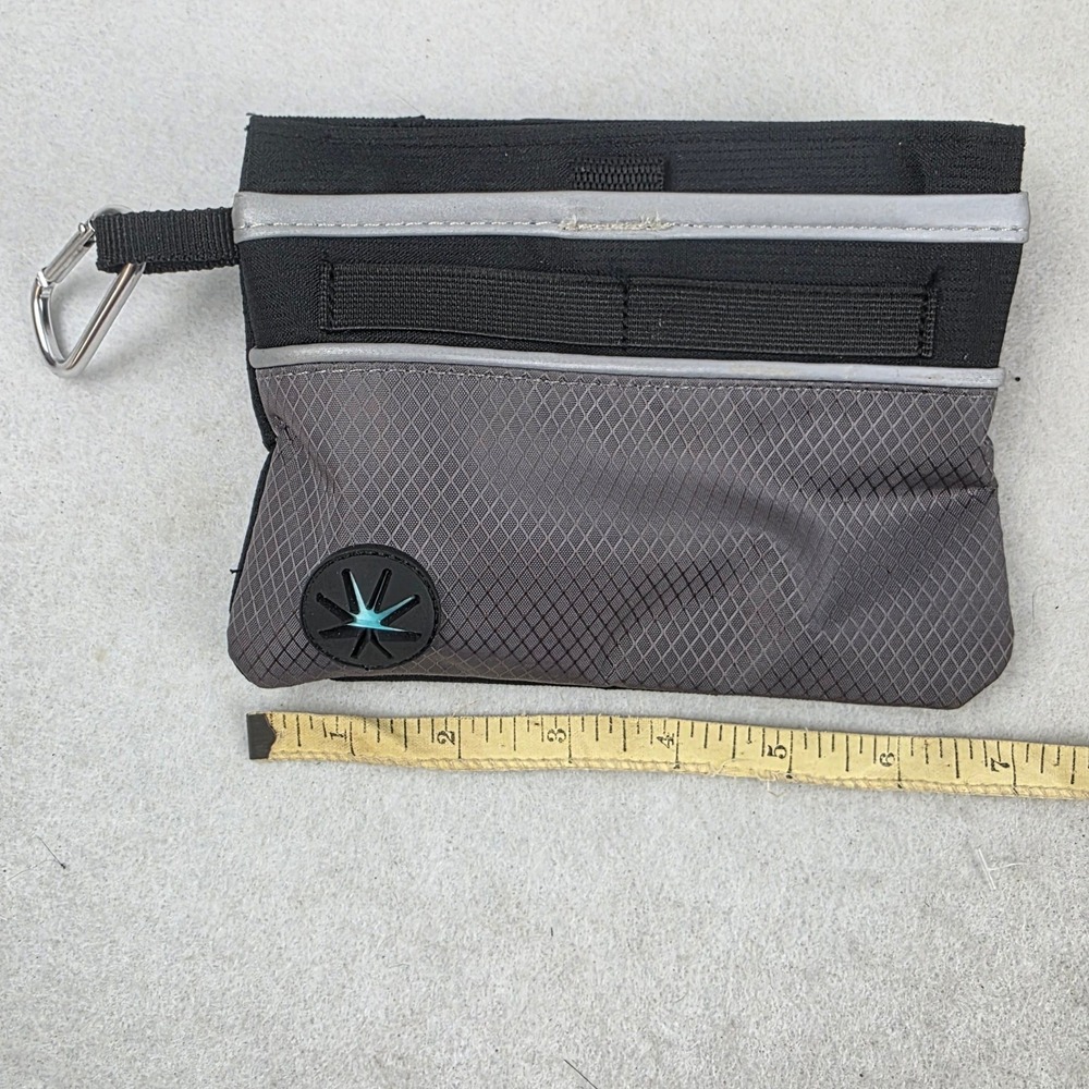 Dog Treat Pouch Training Bag Ripstop Nylon with Waste Bag Dispenser Gray Black